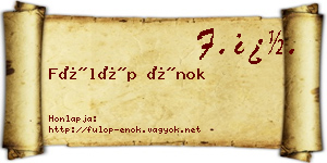 Fülöp Énok névjegykártya